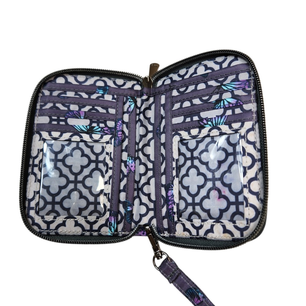 Lug Carousel XL Crossbody Purse RFID Grey Bloom Floral Quilted Rodeo Wallet - Picture 16 of 16